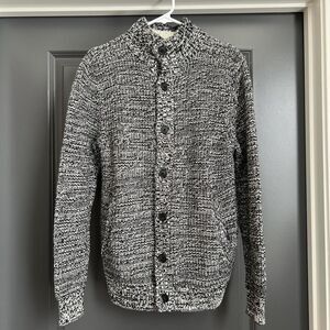 Men's grey marled button-up cardigan Size S